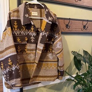 Boutique Brown and Yellow Patterned Women's Jacket